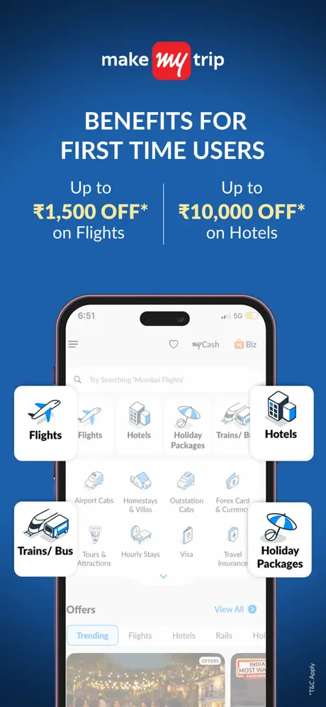 MakeMyTrip Flight, Hotel, Bus screenshot 4