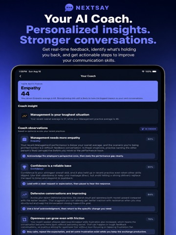 NextSay: Conversation Coach iPad screenshot