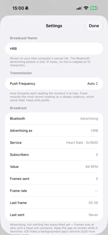 HeartRate Broadcaster screenshot 3 of 7