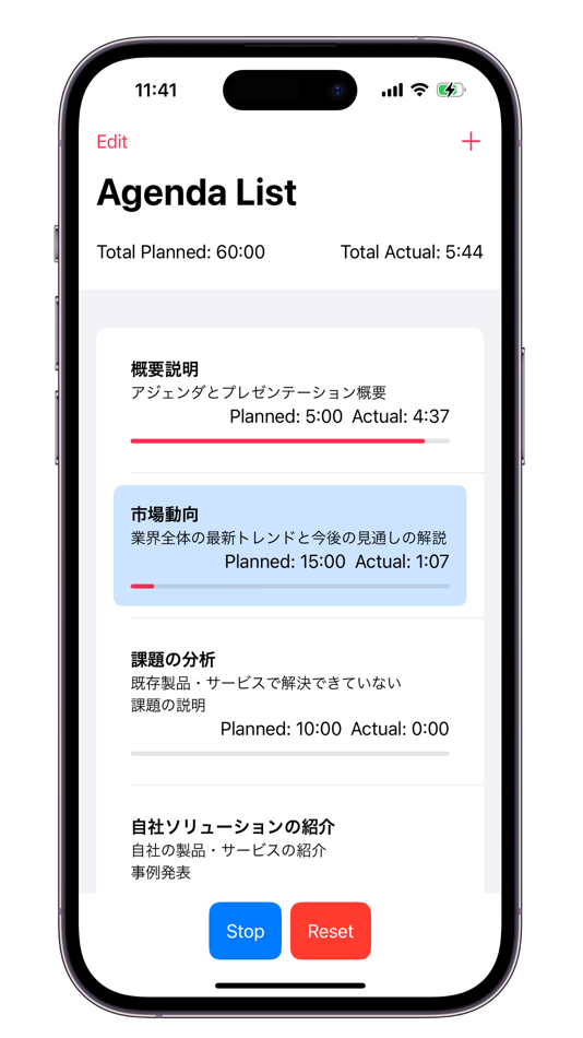 #1. Time Keeper with Progress (iOS) 由: Ken Mayumi