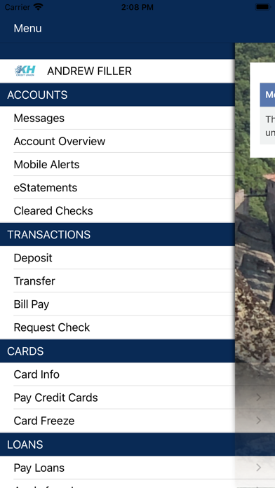 KH Credit Union Mobile Screenshot
