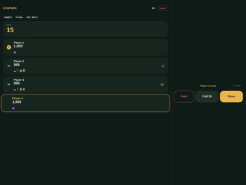 ChipTable - Poker Chip Board iPad screenshot