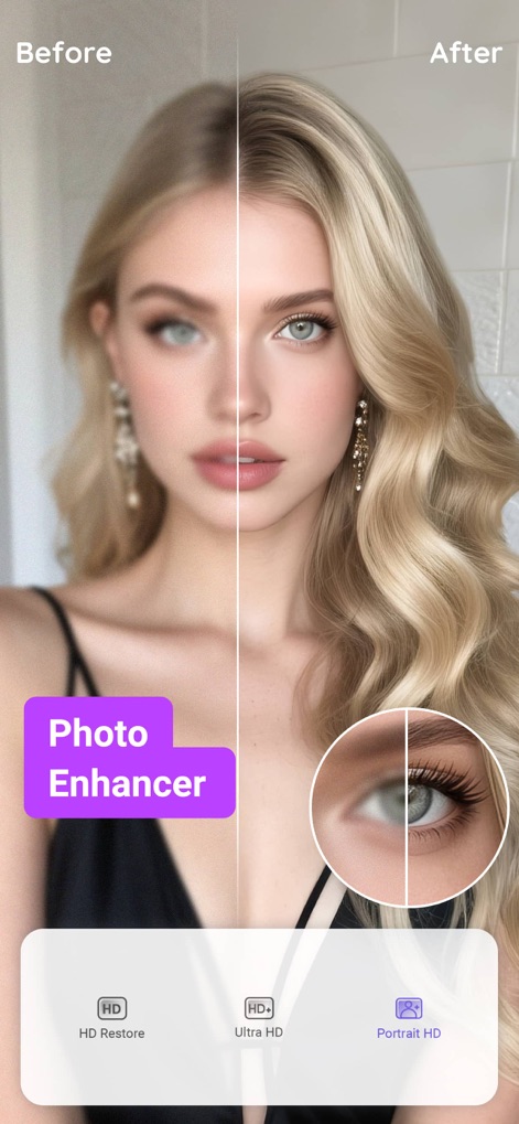 PrettyUp-Portrait Editor Video - Clarity & Resolution Boost