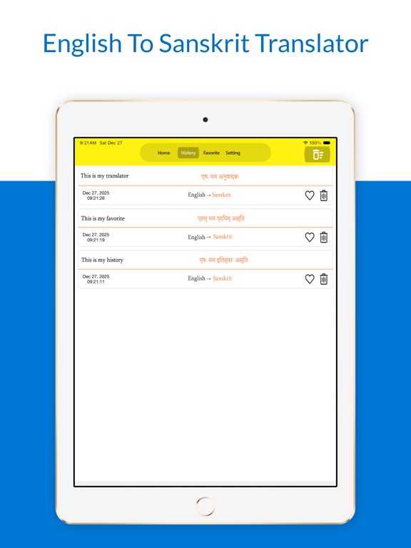 English To Sanskrit Translator iPad screenshot