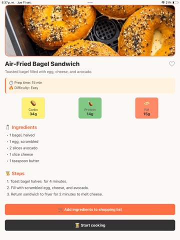 Air Fryer Meal Recipes App iPad screenshot