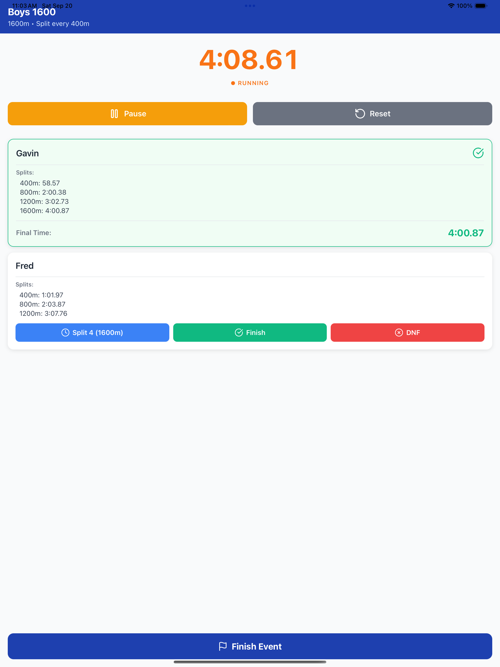 PBKeeper: Track & XC Timer screenshot 7