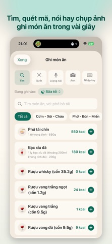 CaloMet - Tính & Theo dõi Calo screenshot