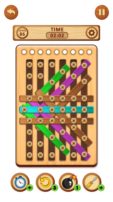 Wood Bolts Brain Puzzle Tease Screenshot