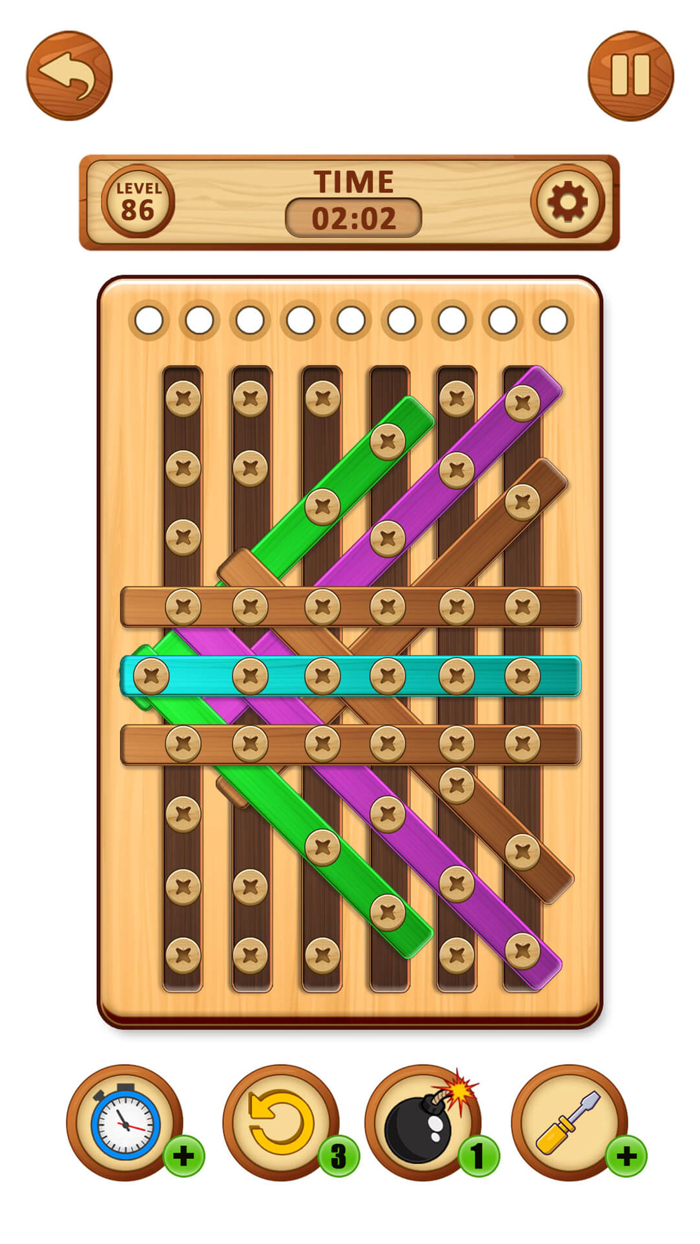 Wood Bolts Brain Puzzle Tease