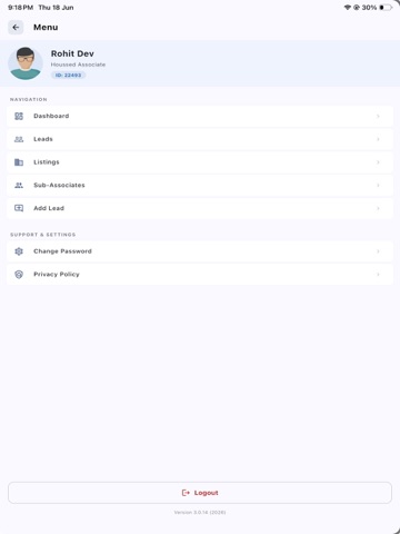 Houssed CRM iPad screenshot