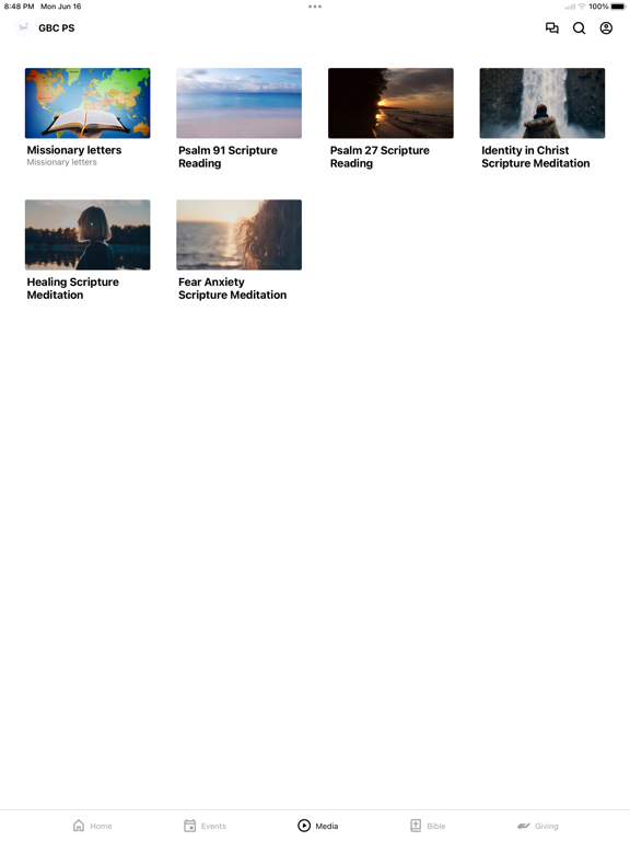 Grace Baptist Church Midtown iPad screenshot