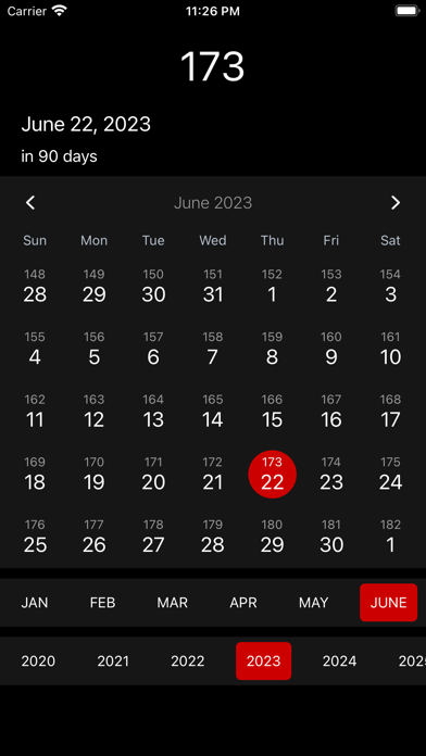 365 Days Calendar Screenshot