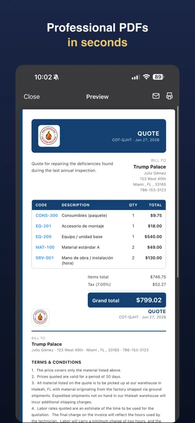 QUOTE-PRO:Quotes & Invoices screenshot 1