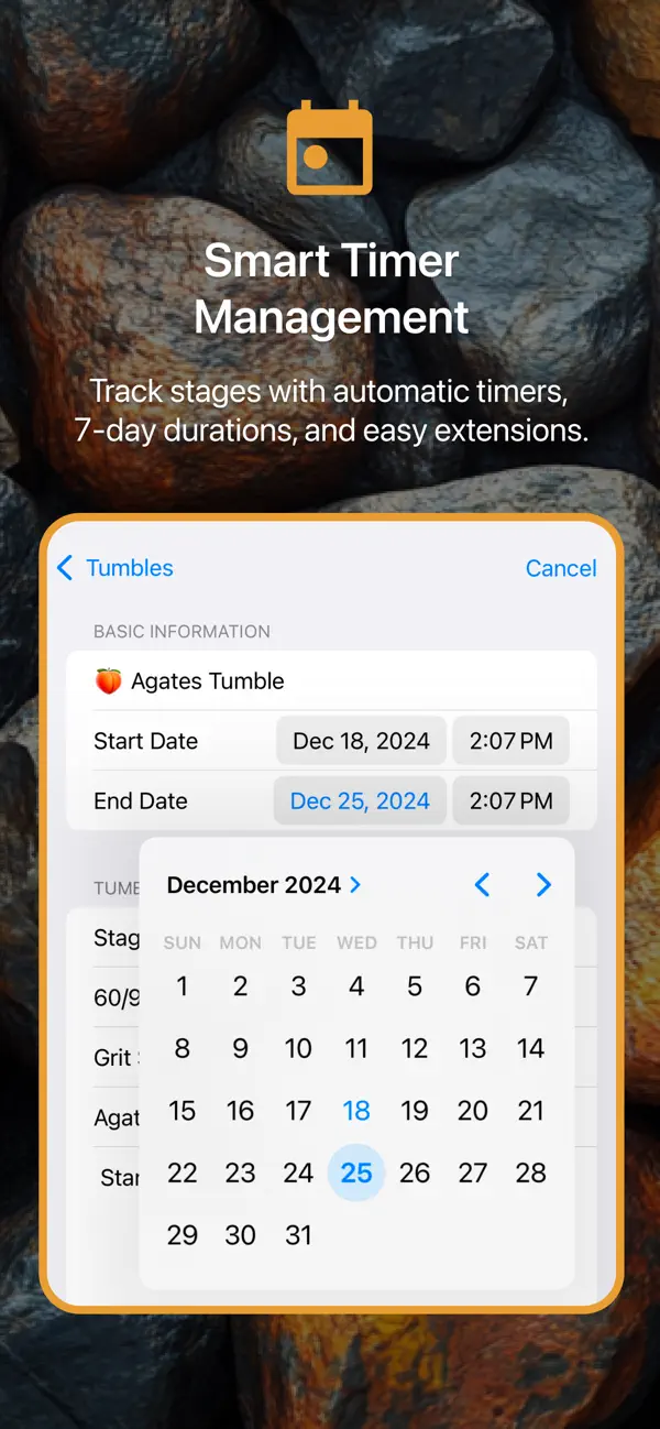 Screenshot #3 pour TumbleTrack - Rock Tumbler Log
