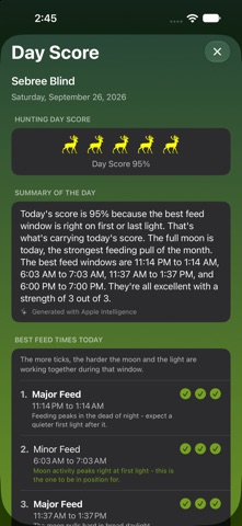 Solunar Best Hunting Times App Store screenshot 9