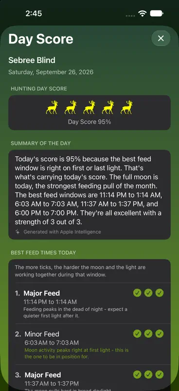 Solunar Best Hunting Times screenshot 9 of 10