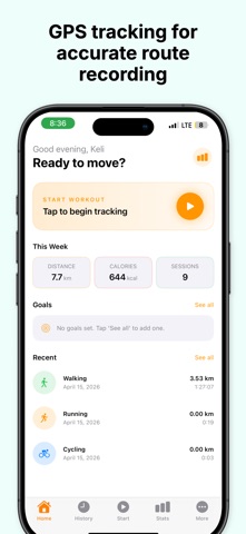 Walking Running Cycling Goal iPhone screenshot