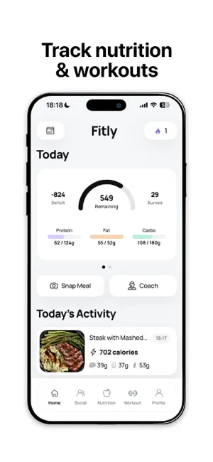 Fitly: Nutrition & Fitness screenshot 1