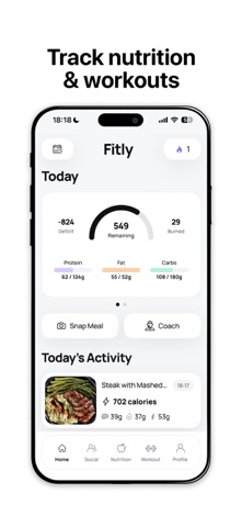 Fitly: Nutrition & Fitness iPhone screenshot