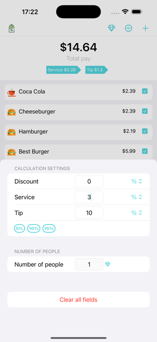 Restaraunt Menu Calculator Screenshot 6 of 10