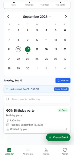 BHCC Calendar App screenshot 2