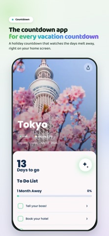 Vacation Countdown App - Soon iPhone screenshot