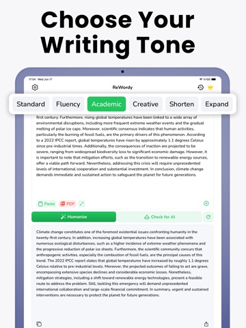 Paraphrase Tool: ReWordy iPad screenshot