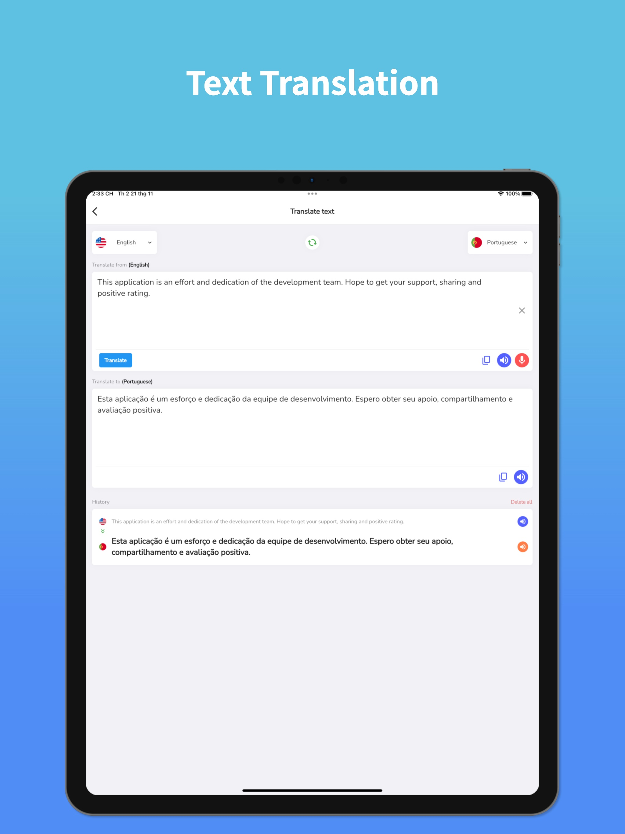 Portuguese Translator & Learn