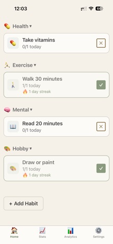 Habjour: Habit Tracker ADHD iPhone screenshot