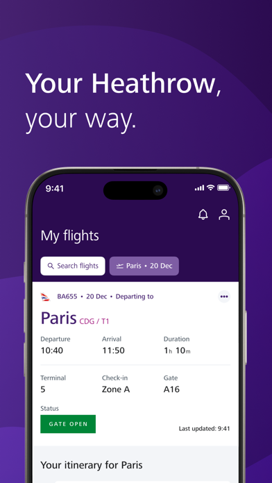 Screenshot 1 of LHR London Heathrow Airport App