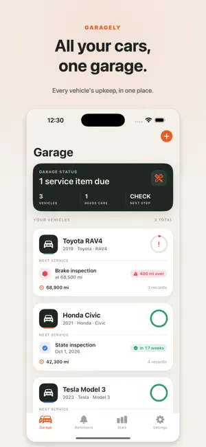 Car Maintenance: Garagely screenshot 4