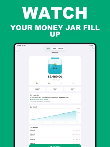 Savings Goal Tracker: Jars iPad screenshot