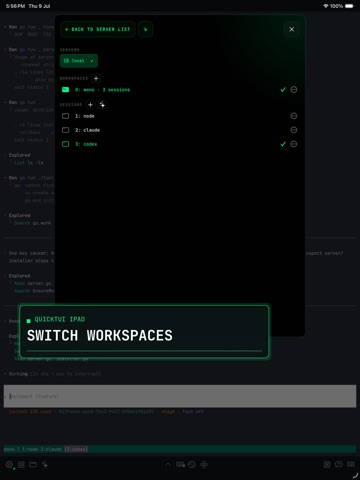 QuickTUI: AI Agent Terminal iPad screenshot 3