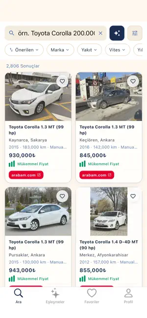 FiyatCinim - Araç Fiyat Kıyas screenshot 1