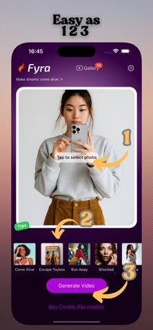 AI Video Generator - Fyra iPhone screenshot