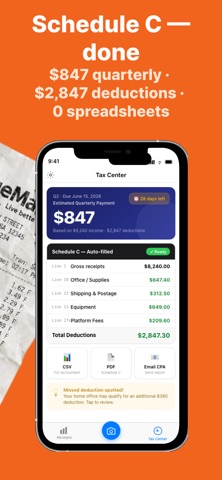 Receipts: Side Hustle Tax Screenshot 3 of 5