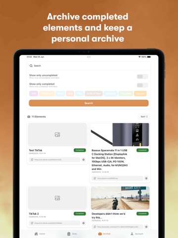 Reminde: Save Links, Things iPad screenshot