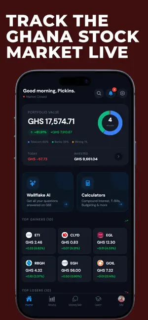 Wallflake: Ghana Stock Tracker screenshot 1