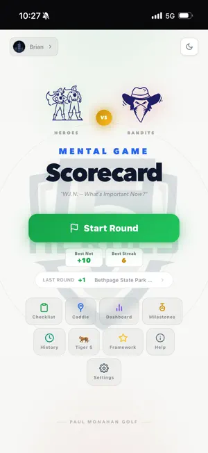 5 Heroes Mental Game Scorecard screenshot 1