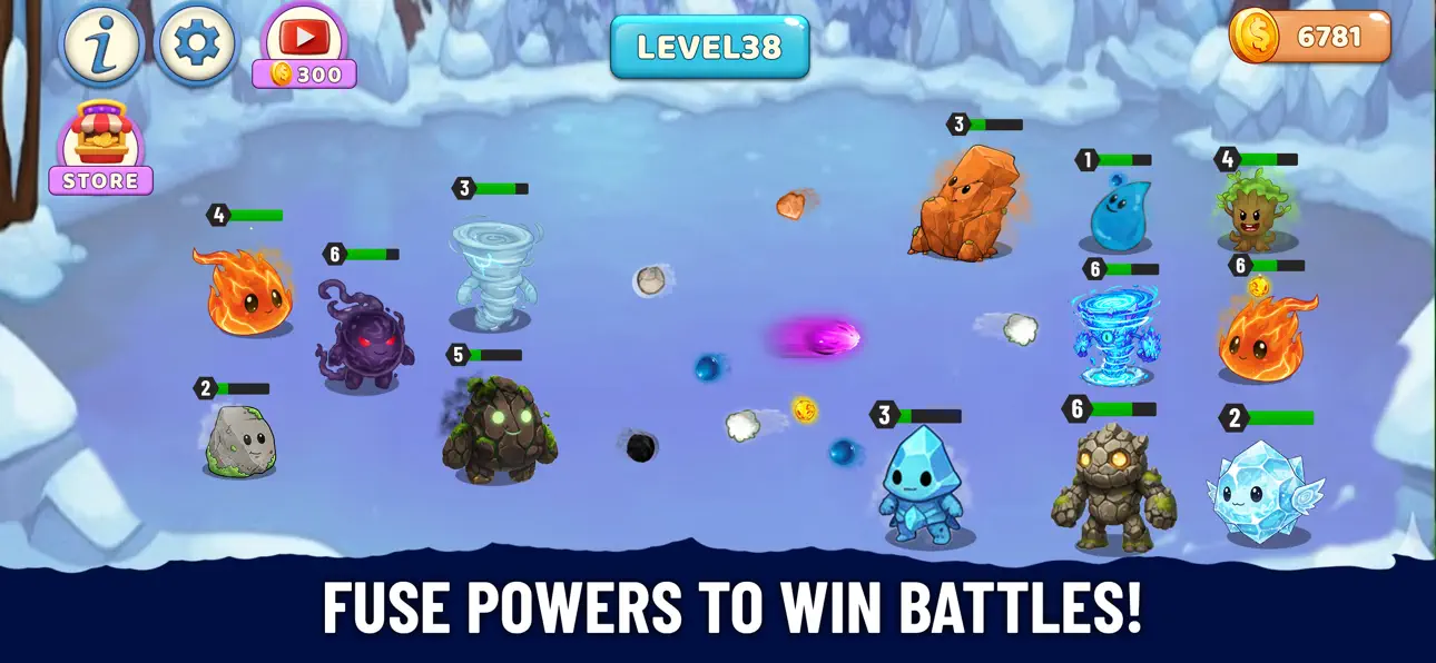 Elemental Merge Game iOS Mod IPA screenshot 3 - iOS game interface