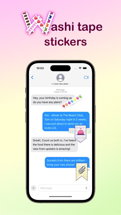 Screenshot #1 pour Washi stickers for iMessage