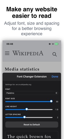 Font Changer for Safari のスクリーンショット