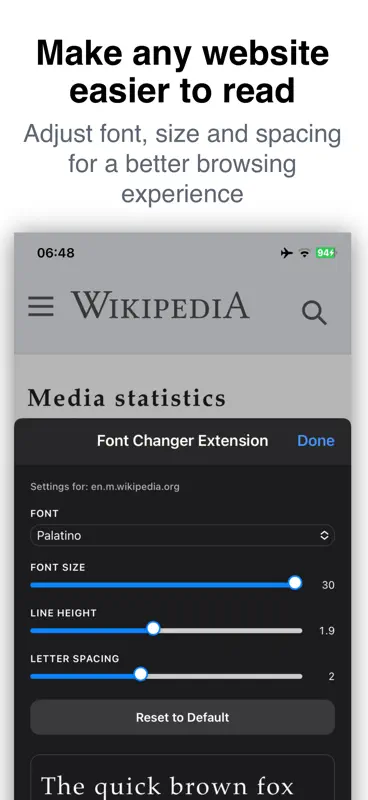 Font Changer for Safari screenshot 1 of 3