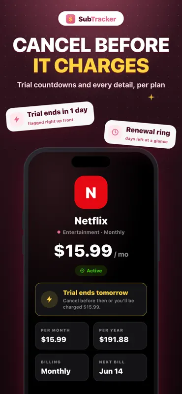 SubTracker: Track your bills screenshot 5 of 6