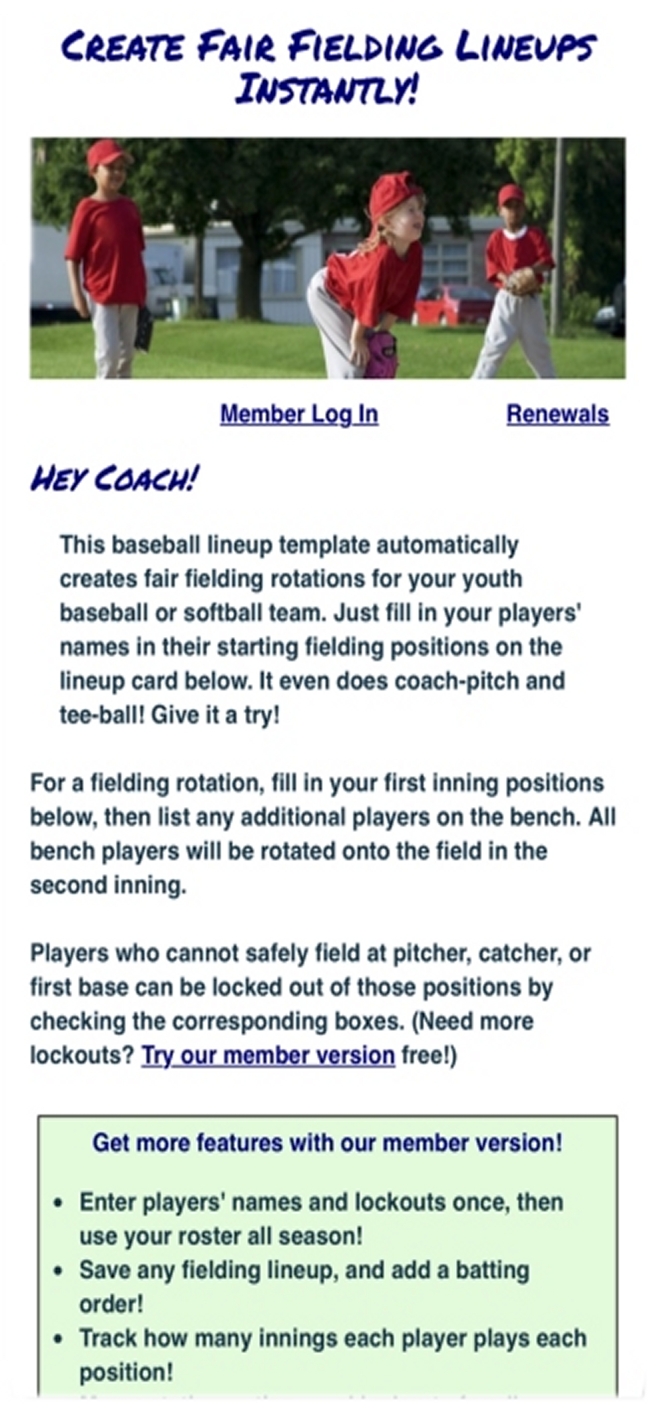 Baseball Fielding Rotation App