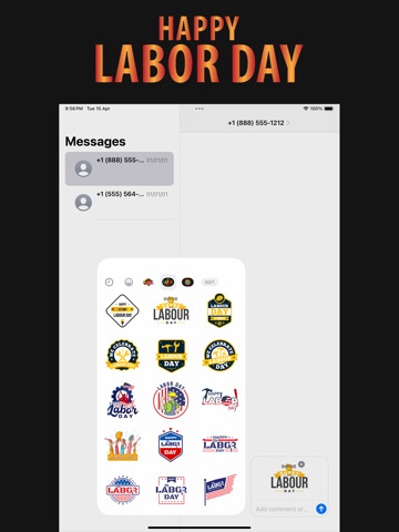 Labor Day - USA Stickers iPad screenshot