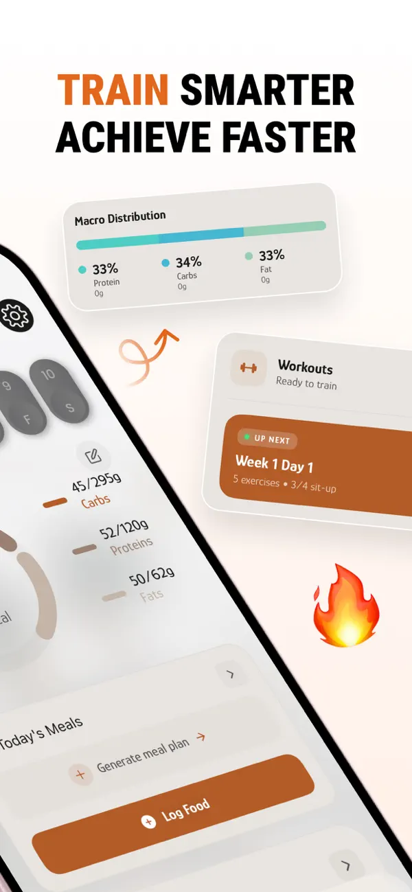 Screenshot #2 pour TrainAI-Workout & Meal Planner