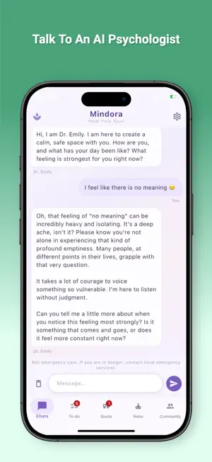 Mindora: AI Psychologist screenshot 1