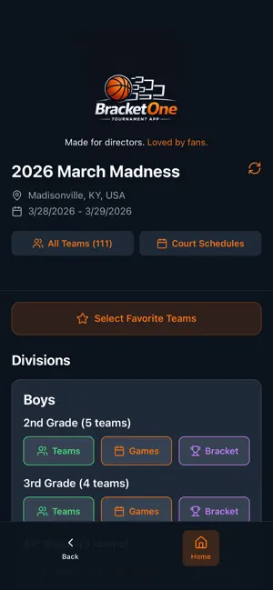 BracketOne Tournament App screenshot 2