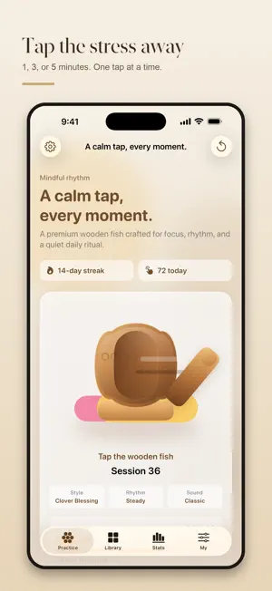 Wooden Fish: Relax & Focus screenshot 1